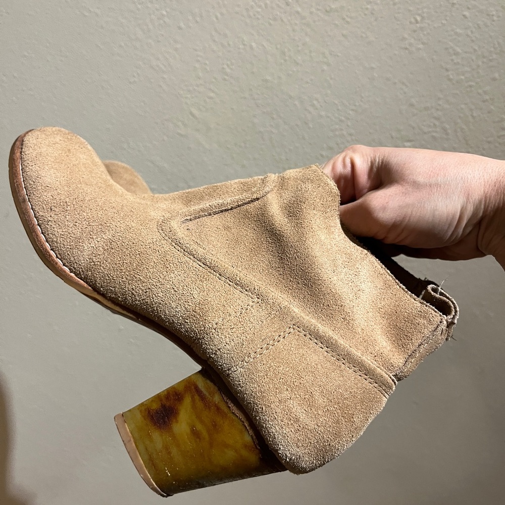 Suede Boots with Chunky Heel - Size 9 - Women’s Shoes